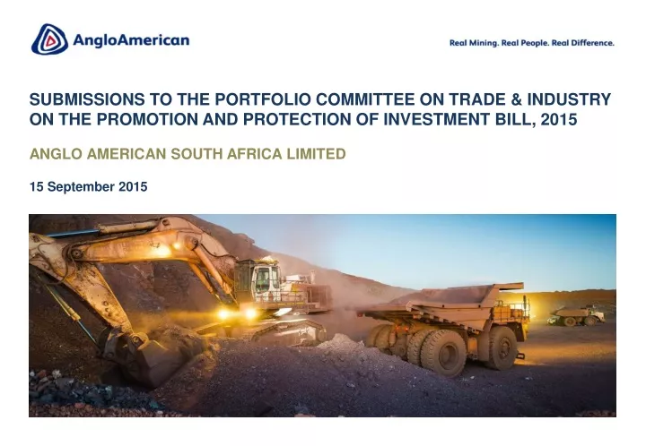 submissions to the portfolio committee on trade
