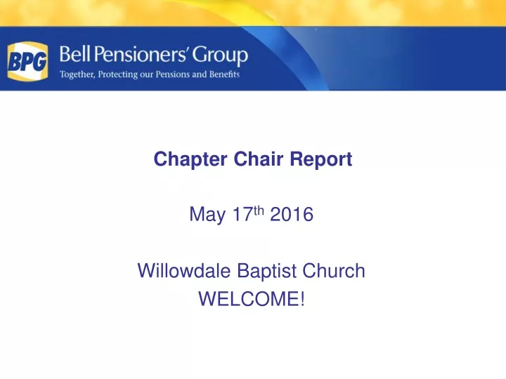 chapter chair report