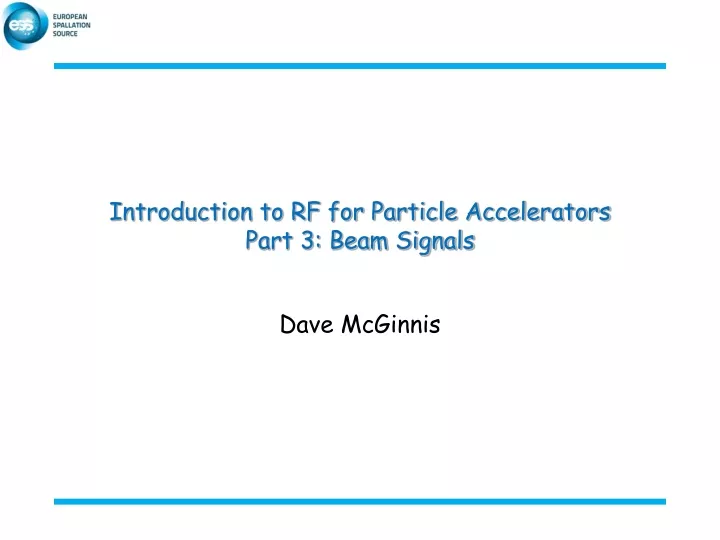 introduction to rf for particle accelerators part 3 beam signals