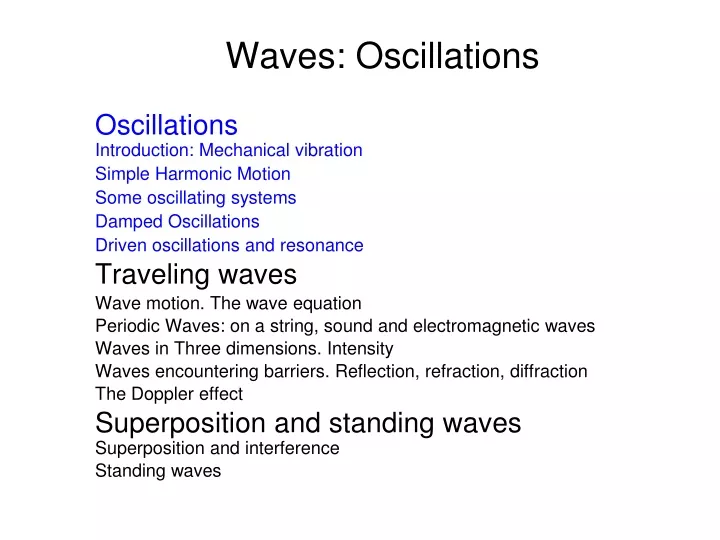 waves oscillations