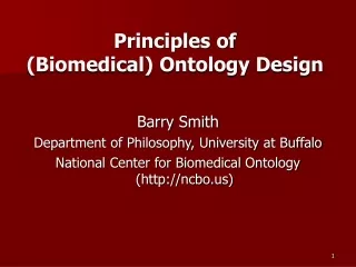 Principles of  (Biomedical) Ontology Design