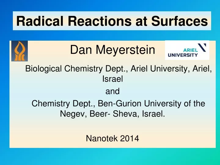 radical reactions at surfaces