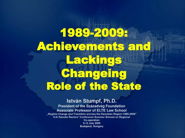 1989 2009 achievements and lackings changeing role of the state