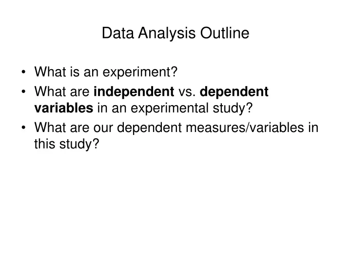 data analysis outline