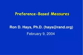 Preference-Based  Measures