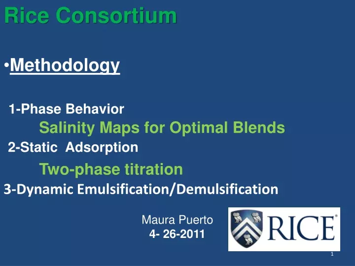 rice consortium methodology 1 phase behavior