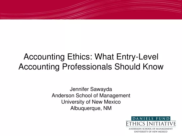 accounting ethics what entry level accounting