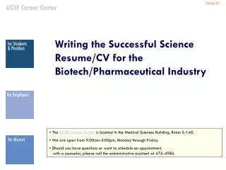 Writing the Successful Science Resume