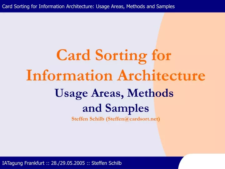 card sorting for information architecture usage