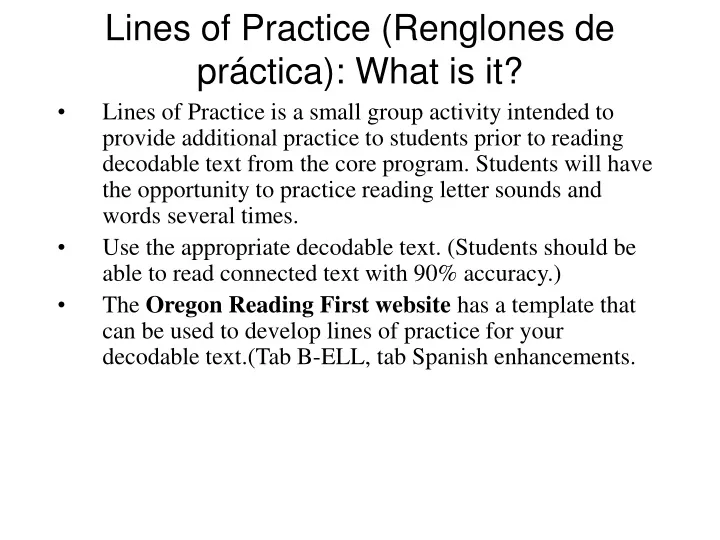 lines of practice renglones de pr ctica what is it