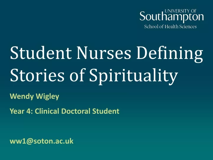 student nurses defining stories of spirituality