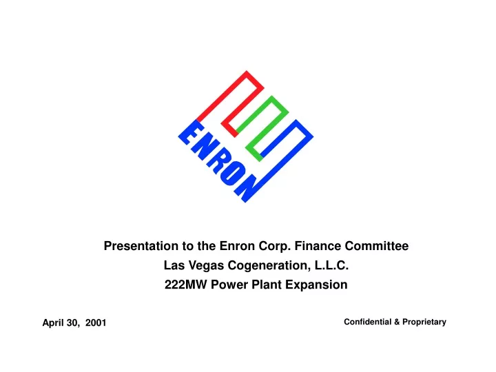 presentation to the enron corp finance committee