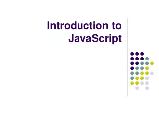 Introduction to JavaScript