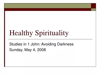 Healthy Spirituality