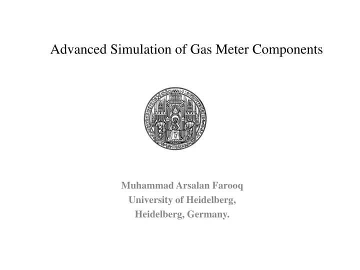 advanced simulation of gas meter components