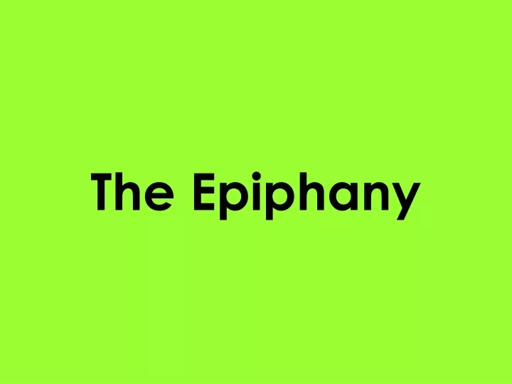 the epiphany