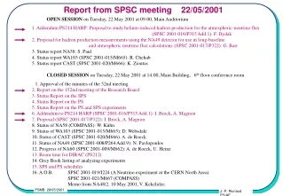 Report from SPSC meeting    22/05/2001