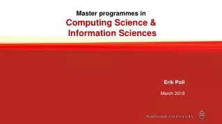 Master programmes in Computing Science &amp;  Information Sciences