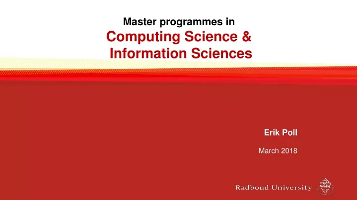 master programmes in computing science