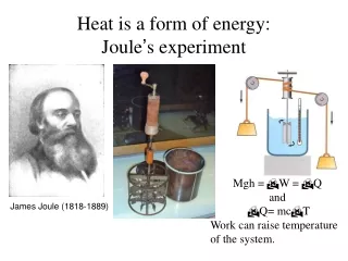 Heat is a form of energy:  Joule ’ s experiment