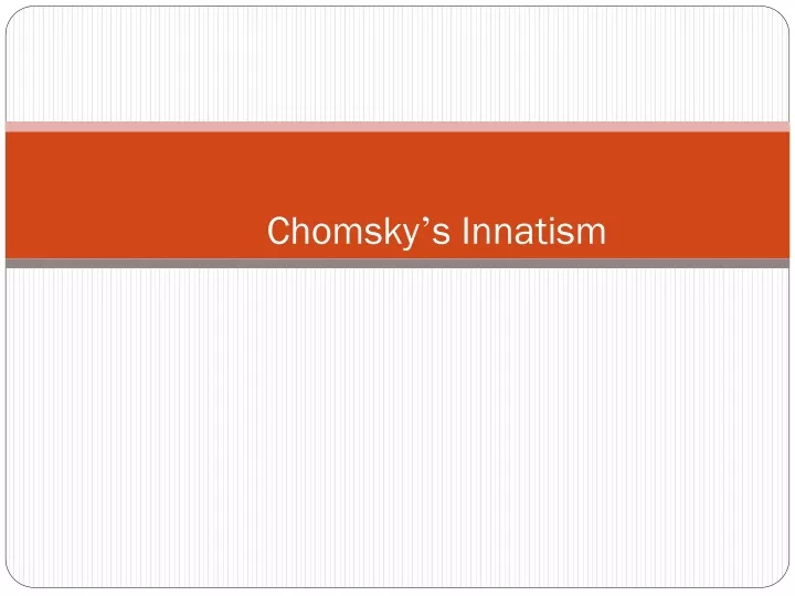 chomsky s innatism