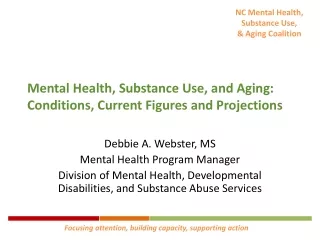 Mental Health, Substance Use, and Aging:  Conditions, Current Figures and Projections