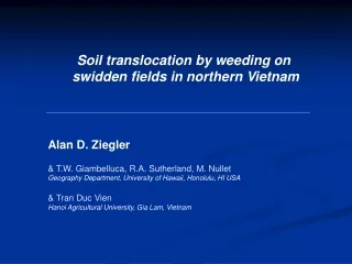 Soil translocation by weeding on  swidden fields in northern Vietnam