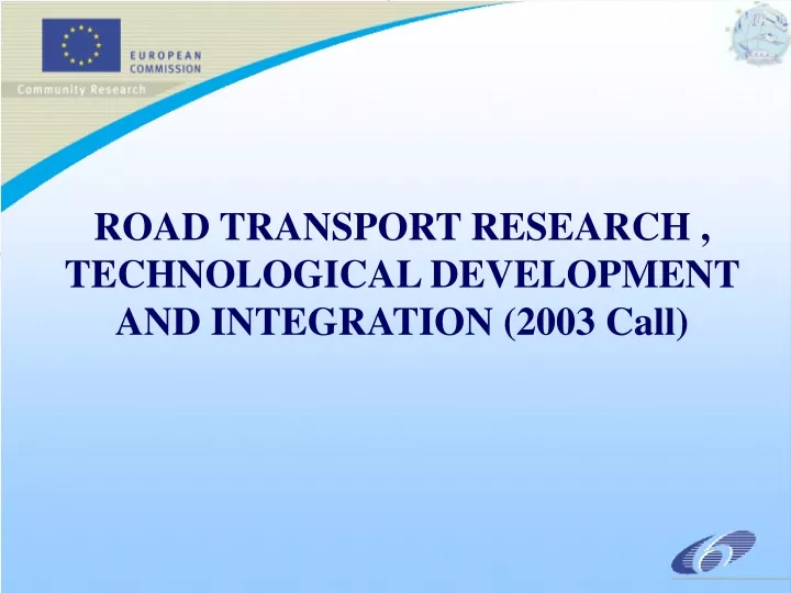 road transport research technological development