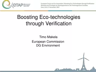 Boosting Eco-technologies through Verification