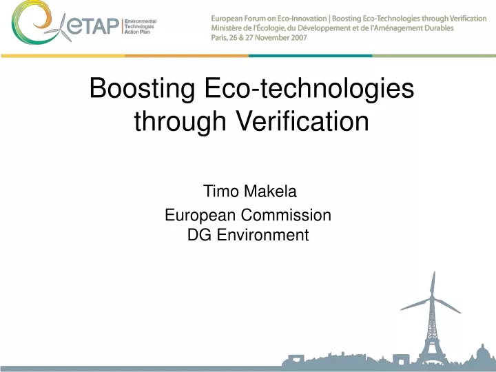 boosting eco technologies through verification