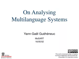 On Analysing  Multilanguage Systems