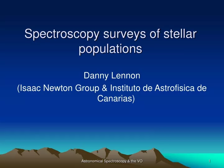spectroscopy surveys of stellar populations
