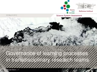 Governance of learning processes  in transdisciplinary research teams
