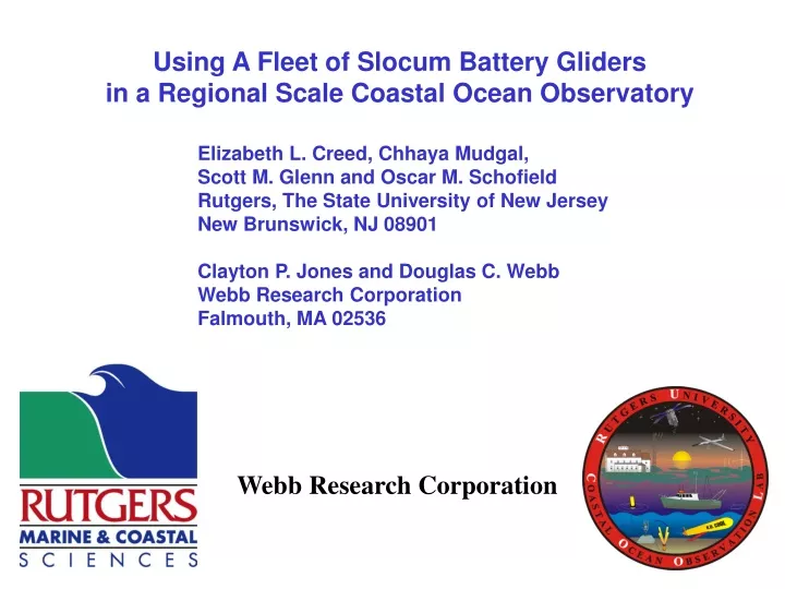 using a fleet of slocum battery gliders