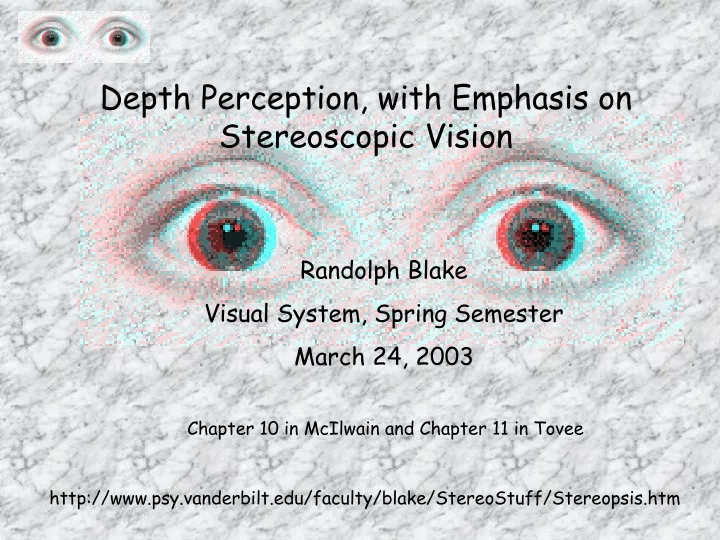 depth perception with emphasis on stereoscopic vision