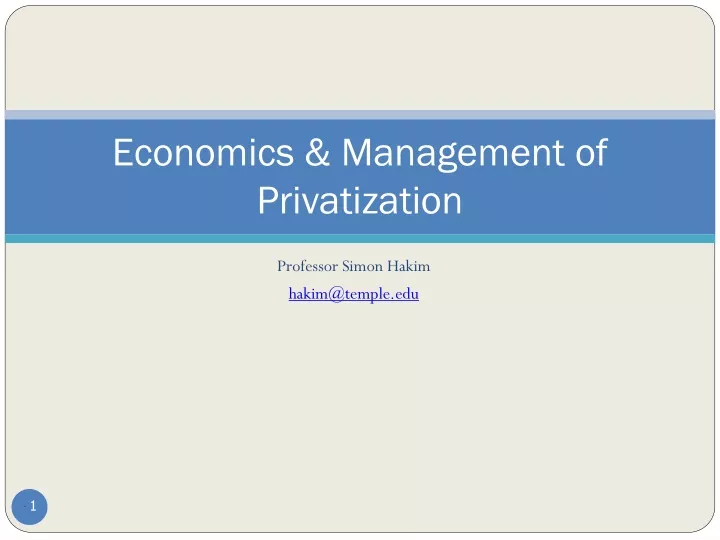 economics management of privatization