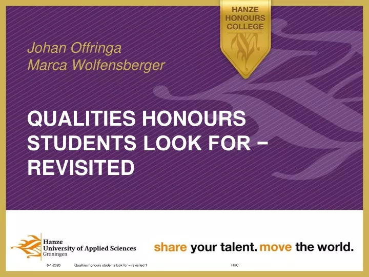 qualities honours students look for revisited