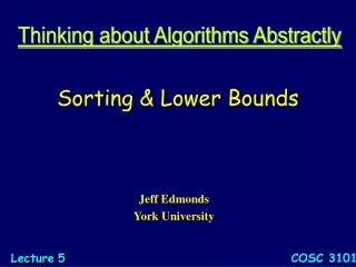 Sorting &amp; Lower Bounds