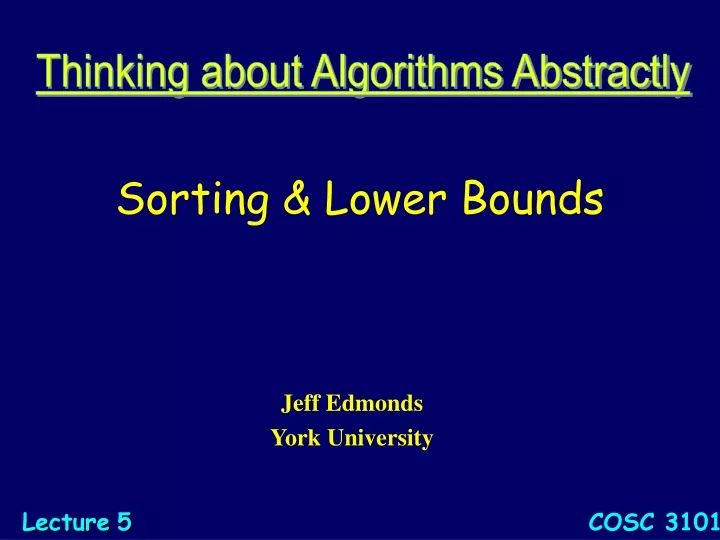 sorting lower bounds