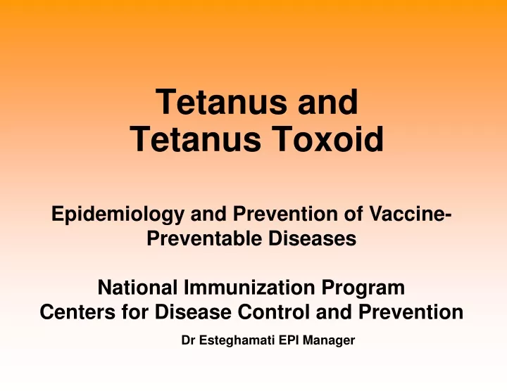 tetanus and tetanus toxoid