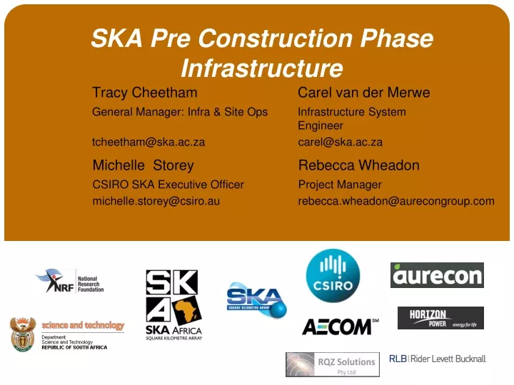 ska pre construction phase infrastructure