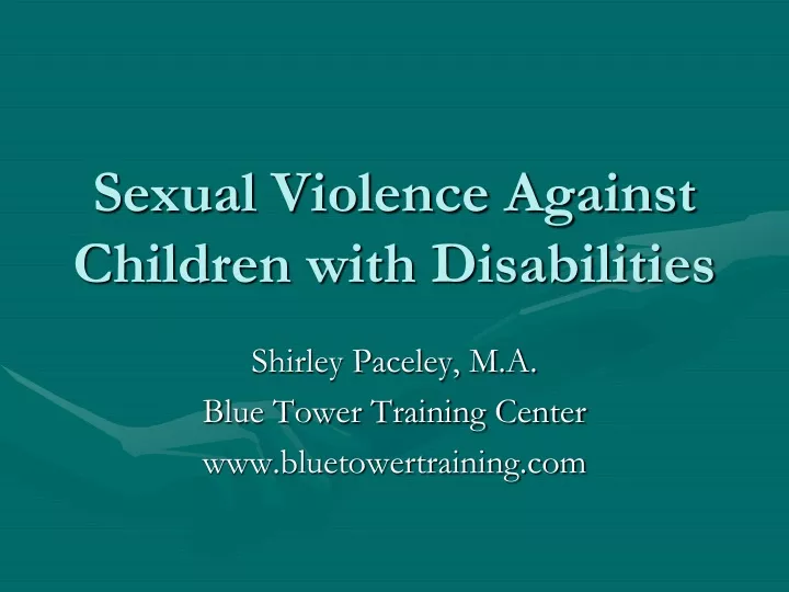 sexual violence against children with disabilities
