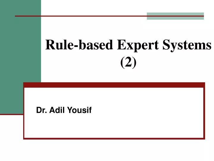 rule based expert systems 2