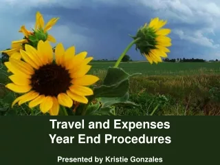 Travel and Expenses Year End Procedures Presented by Kristie Gonzales