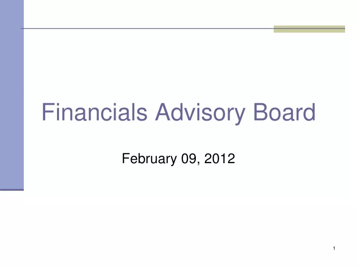 financials advisory board