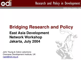 Bridging Research and Policy