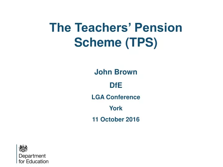 the teachers pension scheme tps john brown