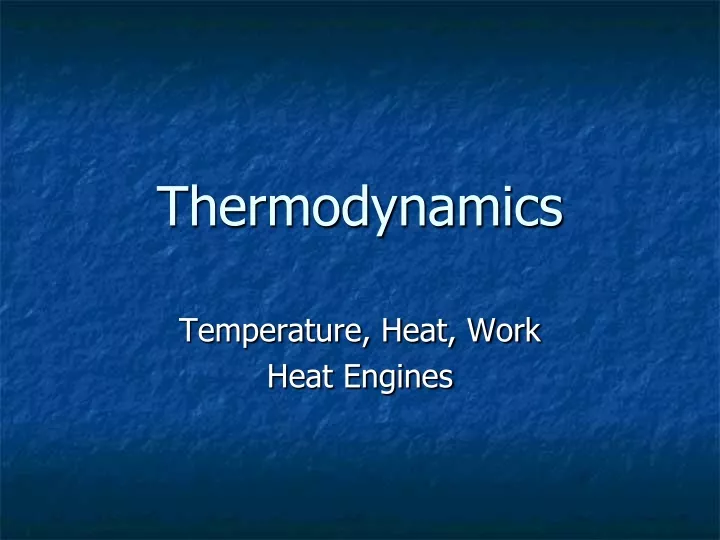 thermodynamics