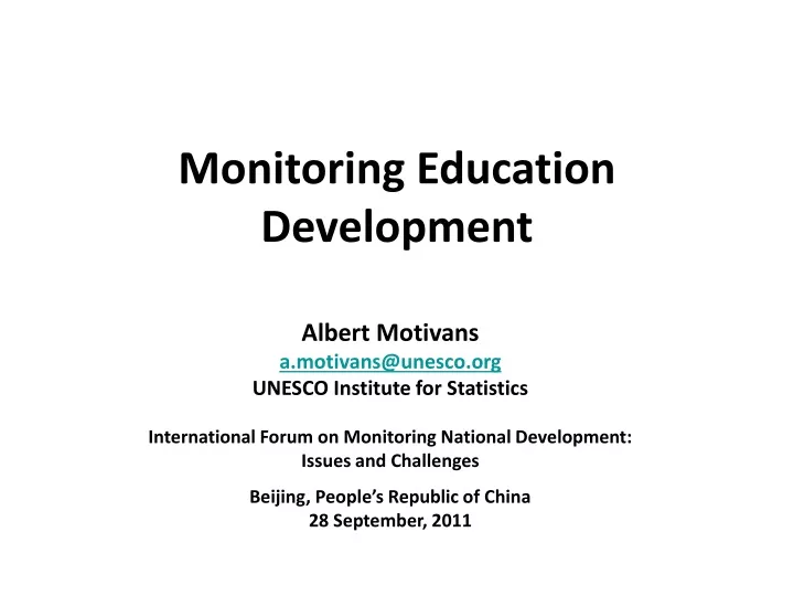 monitoring education development