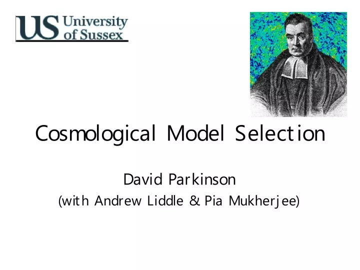 cosmological model selection